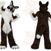 Long Hair Brown Wolf Mascot Costume for Adult