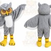 Long Hair Gray Owl Mascot Costume Adult Character