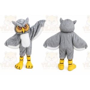 Long Hair Gray Owl Mascot Costume Adult Character