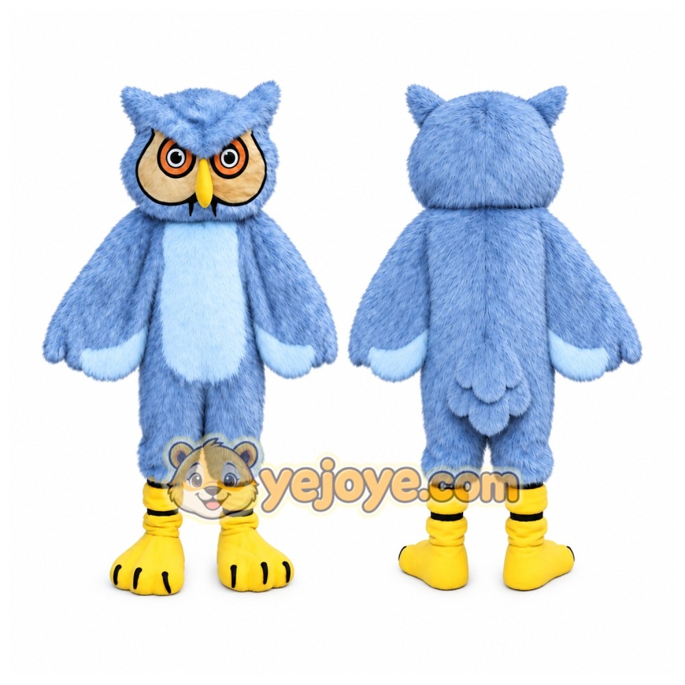 Long Hair Gray Owl Mascot Costume