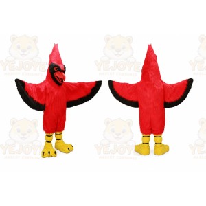 Long Hair Plush Red Parrot Cardinal Mascot Costume