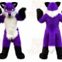 Long Hair Purple Wolf Mascot Costume for Adult