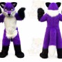 Long Hair Purple Wolf Mascot Costume