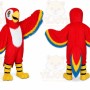 Long Hair Red Macaw Mascot Costume Plush Parrot