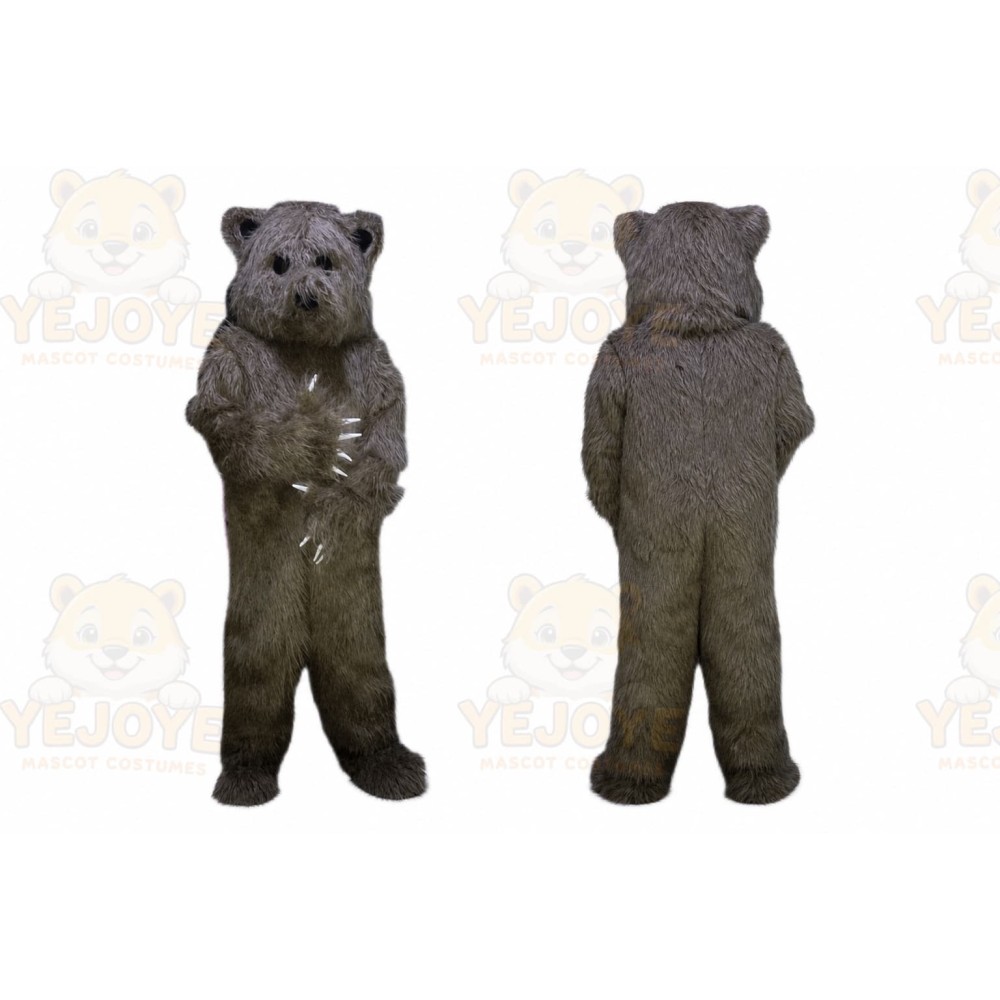Long Hairs Brown Bear Mascot Costume