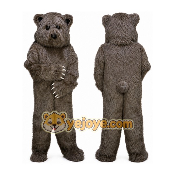 Long Hairs Brown Bear Mascot Costume