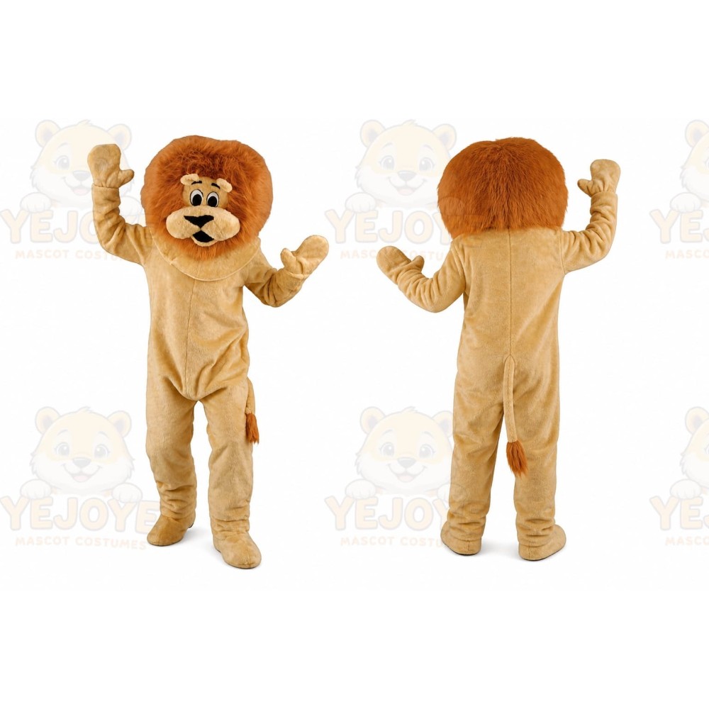Long Hairs Brown Lion Mascot Costume
