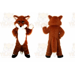 Long Hairy Fox Cartoon Mascot Costume