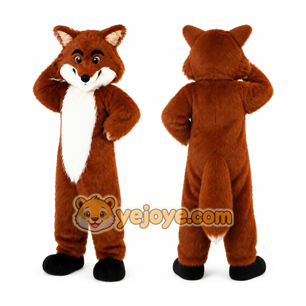 Long Hairy Fox Mascot Costume Long Hairy Fox Mascot Costume