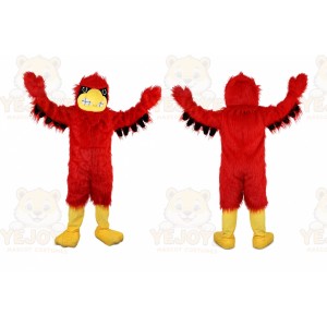 Long Hairy Red Eagle Mascot Costume for Adult