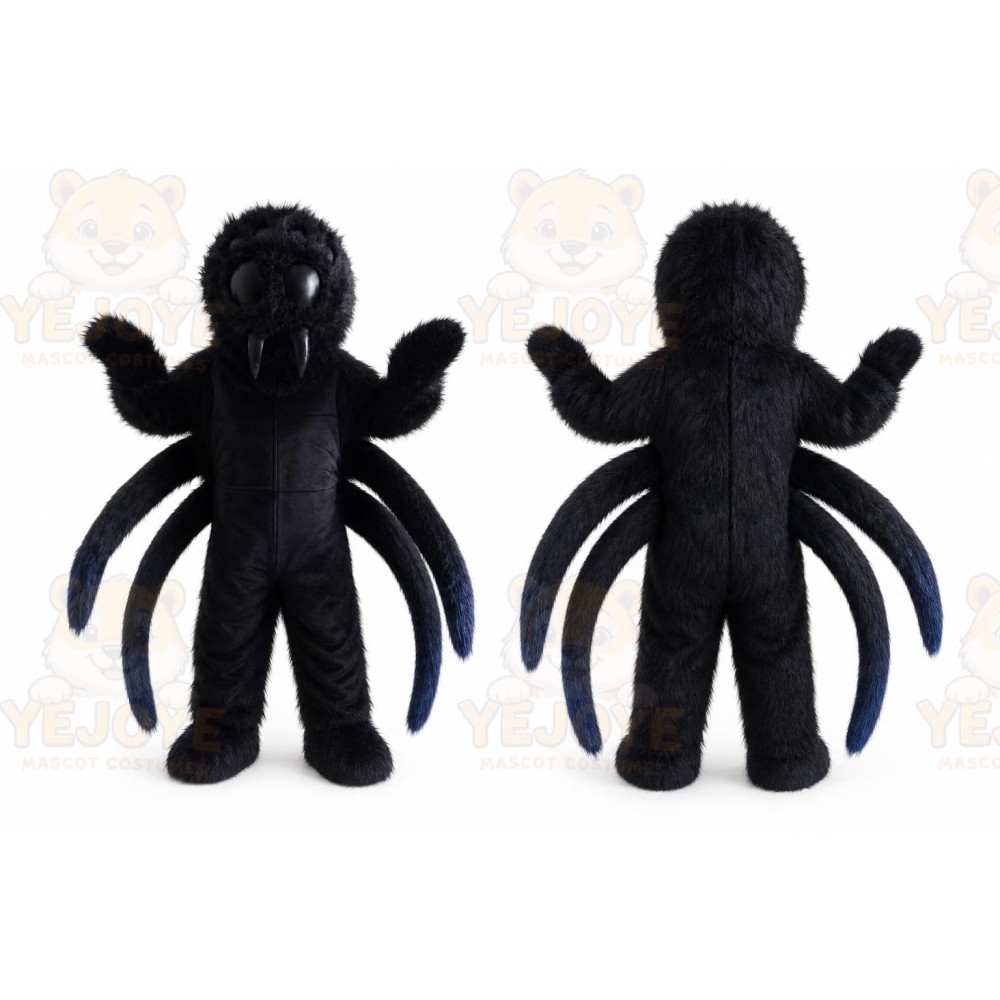 Long Plush Black Spider Tarantula Mascot Costume