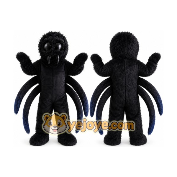 Long Plush Black Spider Tarantula Mascot Costume