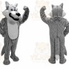 Long Plush Grey Wolf Mascot Costume