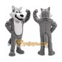 Long Plush Grey Wolf Mascot Costume