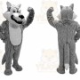 Long Plush Grey Wolf Mascot Costume