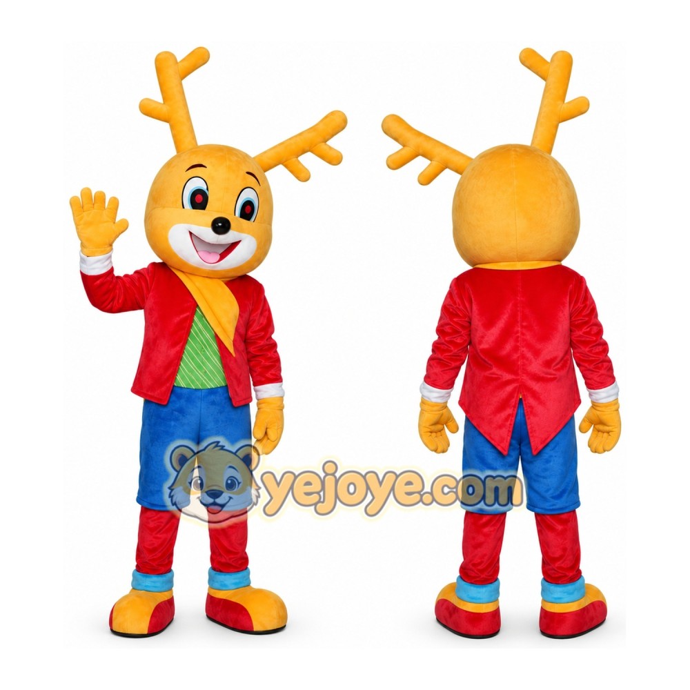 Lucky Little Deer Cartoon Adult Animal Mascot Costume Lucky Little Deer Cartoon Adult Animal Mascot Costume