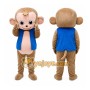 Monkey Mascot Costume with Blue Jacket
