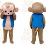 Monkey Mascot Costume with Blue Jacket