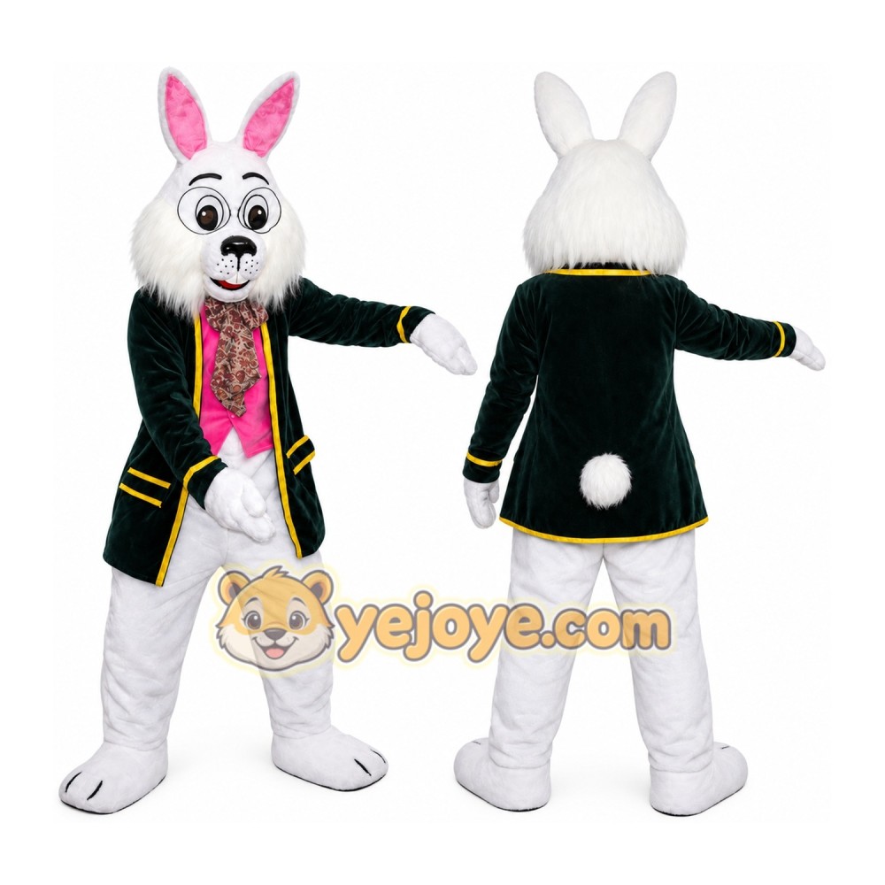 Mr. White Rabbit Mascot Costume for Adult Mr. White Rabbit Mascot Costume for Adult