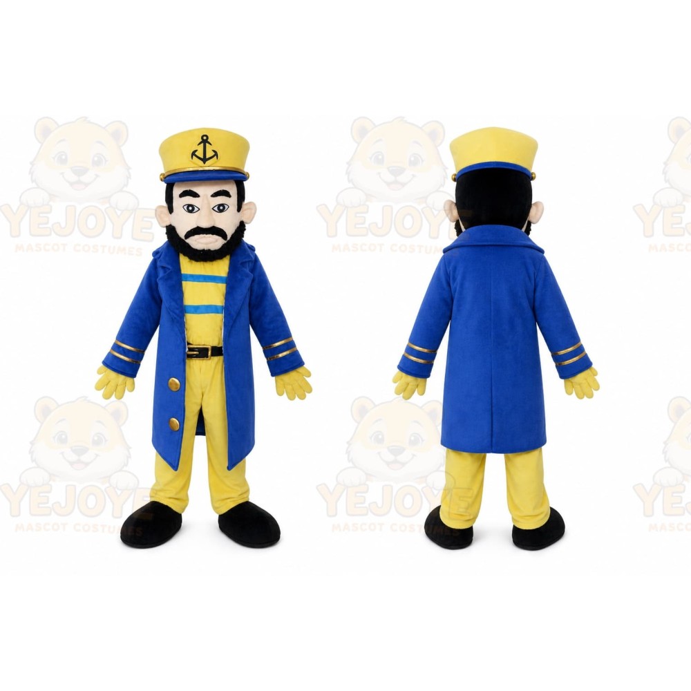 Bearded Captain Mascot Costume Adult Captain Mascot