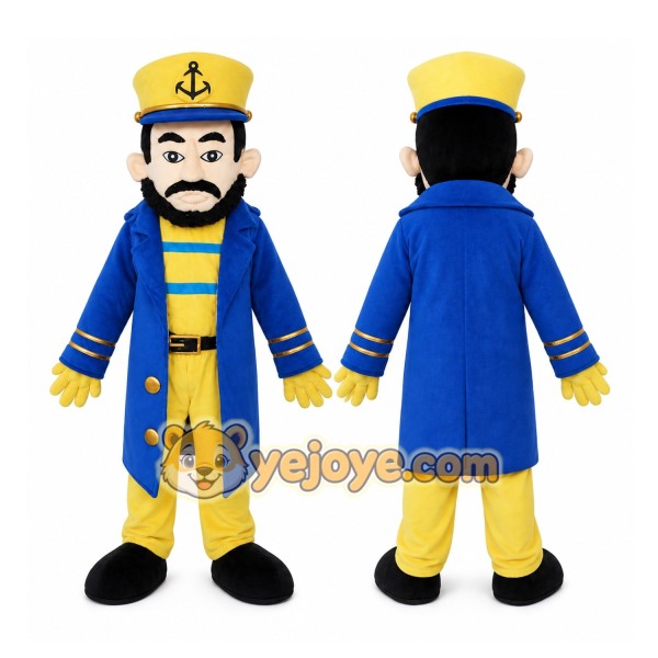 Bearded Captain Mascot Costume Adult Captain Mascot