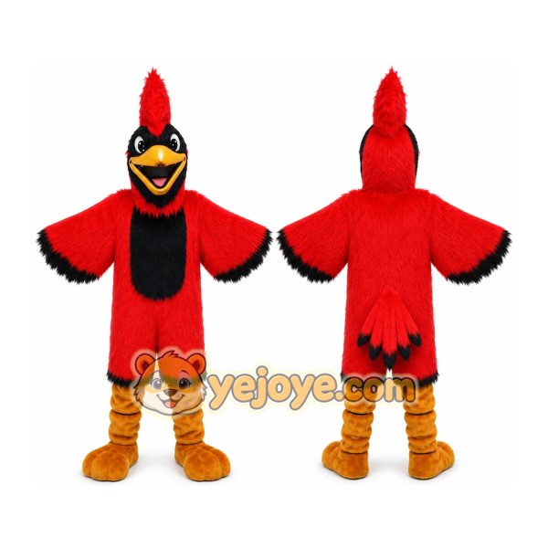 Red Crested Bird Mascot Costume