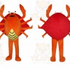 Orange Crab Mascot Costume Cartoon Character
