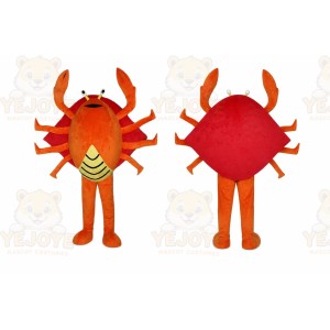 Orange Crab Mascot Costume Cartoon Character
