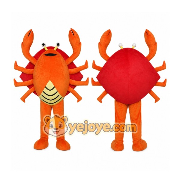 Orange Crab Mascot Costume Cartoon Character