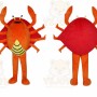 Orange Crab Mascot Costume Cartoon Character