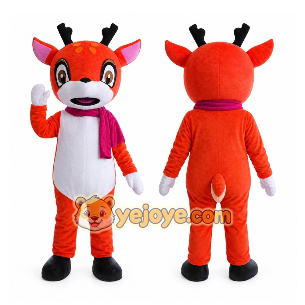 Orange Deer Mascot Costume