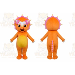 Orange Dinosaur Girl Mascot Costume