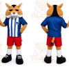 Orange Fox Mascot Black And White In Sportswear