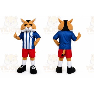 Orange Fox Mascot Black And White In Sportswear