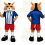 Orange Fox Mascot Black And White In Sportswear