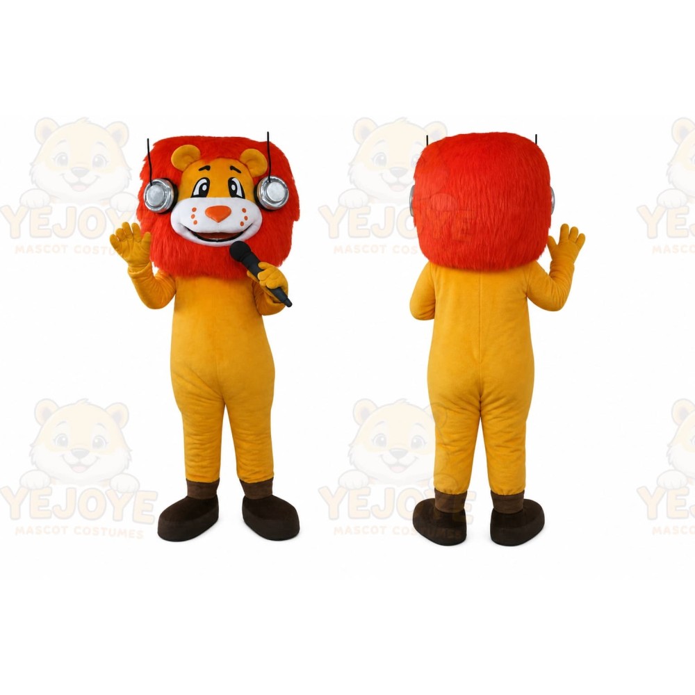 Orange Hair Lion Mascot Costume