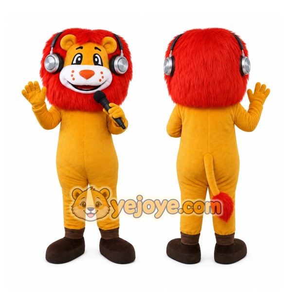 Orange Hair Lion Mascot Costume
