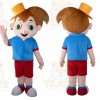Orange Hat Boy Mascot Costume