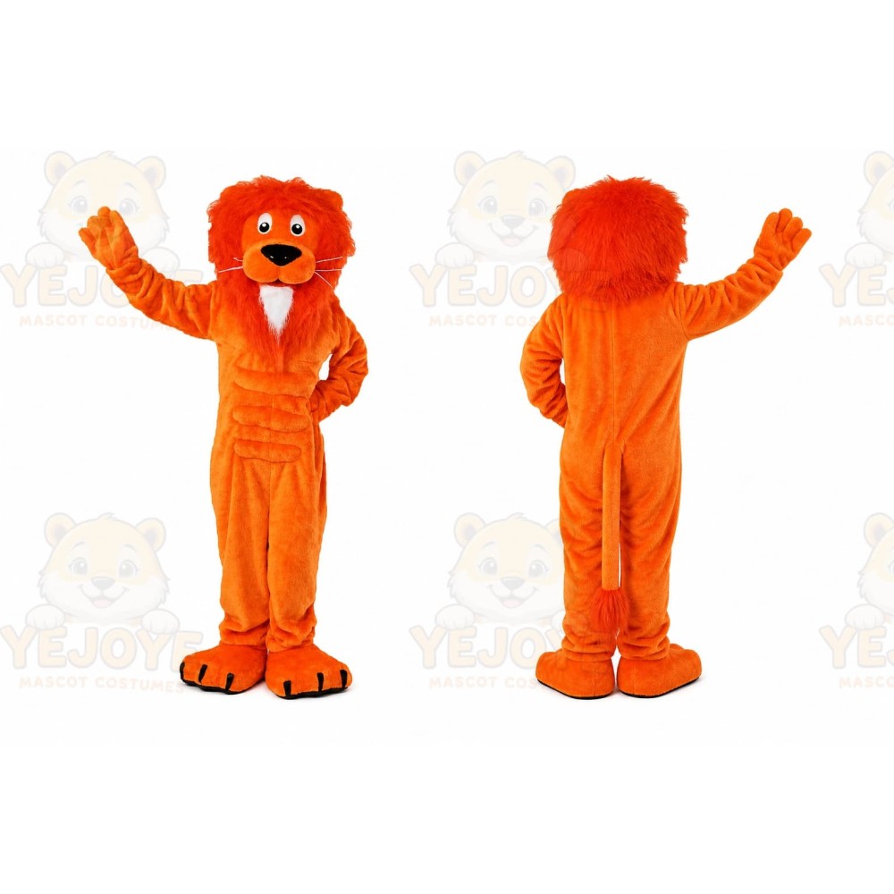 Orange Lion Mascot Costume