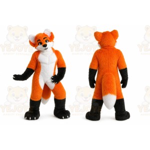 Orange Long Fur Husky Fox Dog Fursuit Mascot Costume