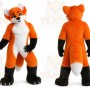 Orange Long Fur Husky Fox Dog Fursuit Mascot Costume