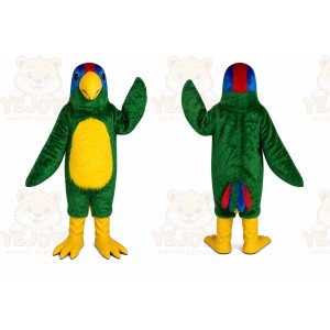 Parrot Bird Mascot Costume Adult Long Plush Green Parrot