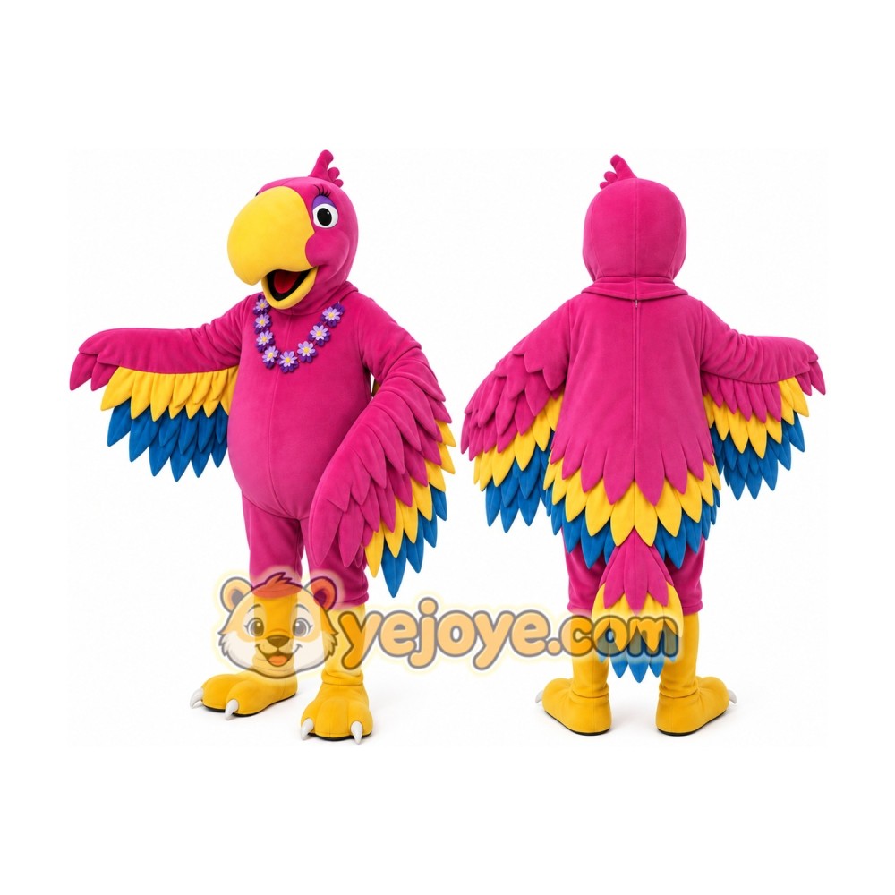 Parrot Hot Pink Animal Farm Mascot Costume Parrot Hot Pink Animal Farm Mascot Costume