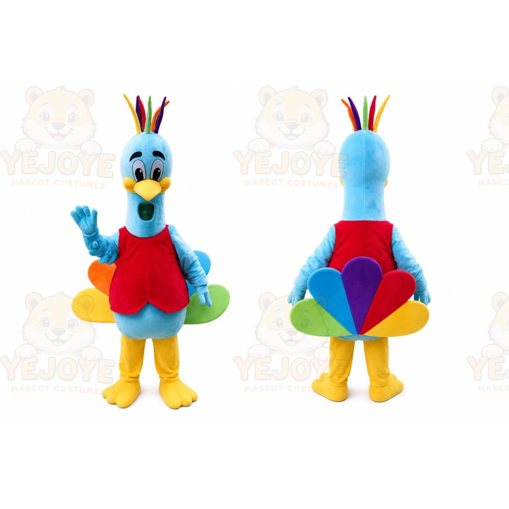 Peacock Mascot Costume Cartoon Bird