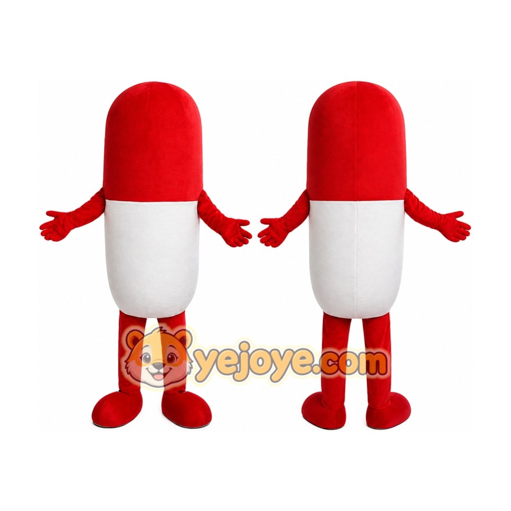 Pills Capsule Mascot Costume Cartoon Pills Capsule Mascot Costume Cartoon