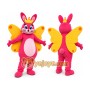 Pink Angel Rabbit Mascot Costume