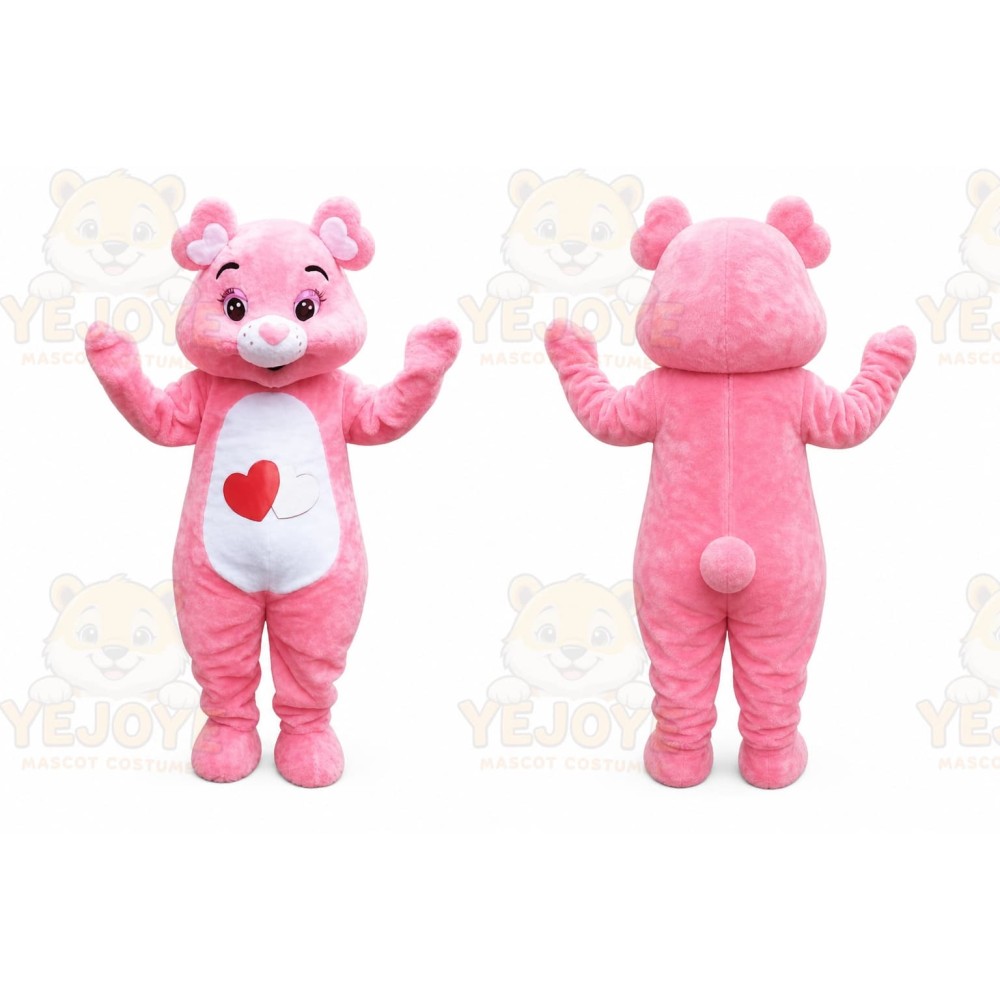 Pink Bear Mascot Costume