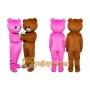 Pink Brown Bear Mascot Costume