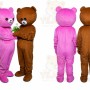 Pink Brown Bear Mascot Costume