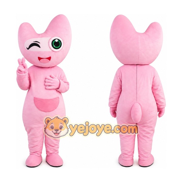 Pink Cartoon Character Mascot Costume